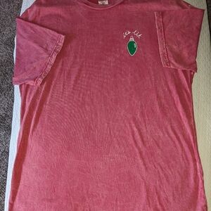 Women's XL Tee Short Sleeve Graphic red distress-wash green It's Lit NWOT